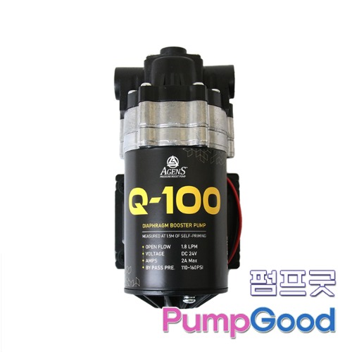 아겐스 부스터펌프 Q-100 3/8 나사형/분당 1.8L/석션자흡가능/커넥터2개,어댑터 포함